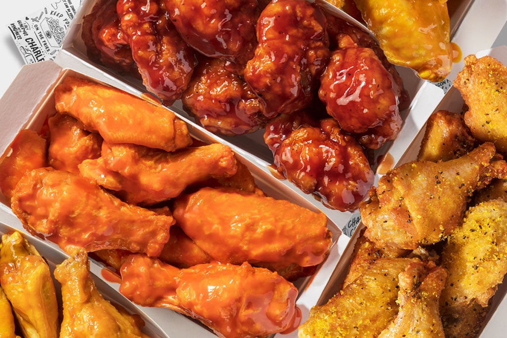Charleys catering, 30pc or 50pc wings, best chicken wings, hot wings, order hot wings